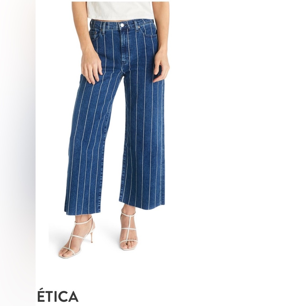 ÉTICA Devon Stripes High Waisted Wide Leg Jean